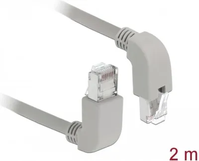 Imagen del producto de Cable de red RJ45 Cat.6A S/FTP, con conectores angulados (arriba/abajo), 2 metros