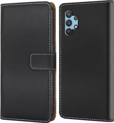 Produktbild von Handy Tasche für Samsung Galaxy A32 5G Schutzhülle Bookstyle Etui Klapphülle Wallet Flip Cover Case Schwarz