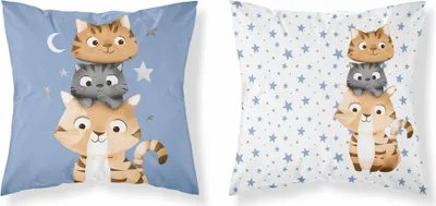 Produktbild von Kissenbezug, Baumwoll-Kinderkissenbezug 40x40 psba 0051a Katzen