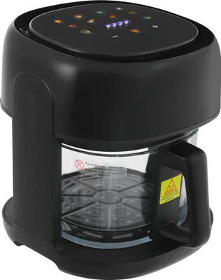 Obrázek produktu pro Horkovzdušná fritéza Airfryer – 3,3 l – 1350 W – průhledové okénko – LCD displej – 80–190 °C – 220 V 50 Hz – černá