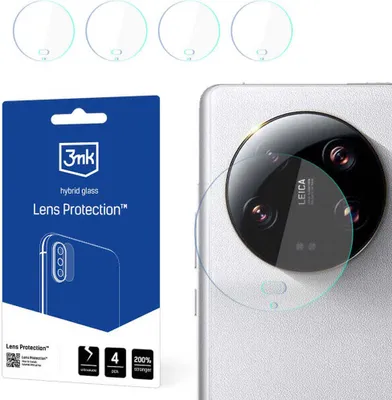 Produktbild von 3mk Hybridglas Lens Protection für Xiaomi 14 Ultra Kamera Objektiv Kameralinse 0,16mm 6H (4 Stück)
