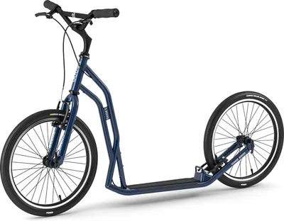 Image de Yedoo S2020 Trottinette - pour adultes et adolescents, jusqu'à 150 kg, avec pneus gonflables 20/20 et guidon réglable bleu