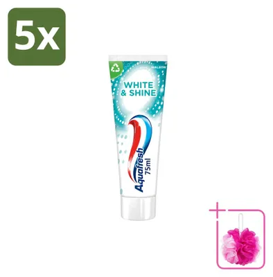 Productafbeelding van 5 x Aquafresh White & Shine tandpasta - 75 ml - Voordeelverpakking - 5 stuks
