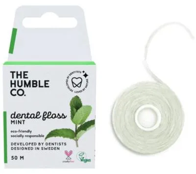 Productafbeelding van The Humble Co. Dental floss fresh mint 50 meter (1 stuk)