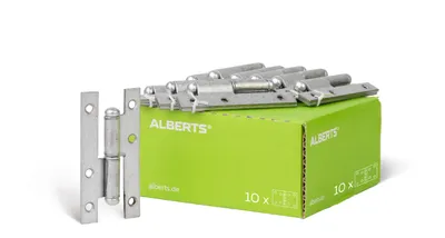Image de Alberts 849719 Charnière à levier, gauche ou droite, galvanisé sendzimir, 94 x 45 mm, set de 10 pièces