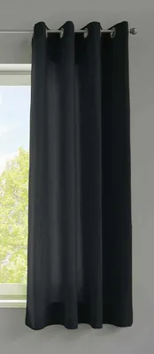 Produktbild von 1er Set Vorhänge Schal Ösen »Berlin« HxB 145x140 cm Schwarz Blickdicht Microsatin Lichtdurchlässig Uni Matt 20405N