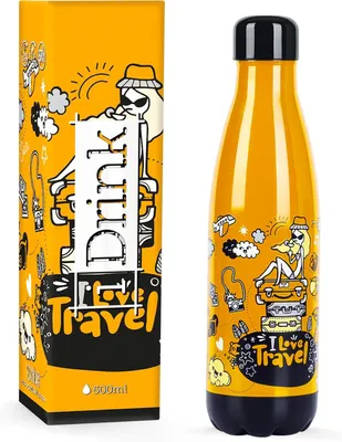 Imagen del producto de Botella térmica de doble pared, 500 ml, de acero inoxidable, para bebidas frías y calientes