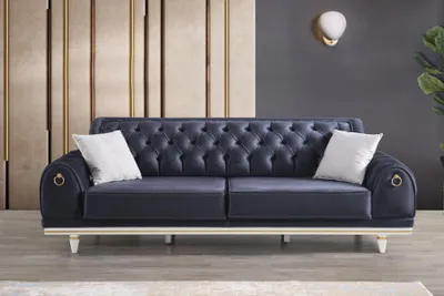 Image de Chesterfield Sofa Canapé 230cm Rembourrage Meubles Ameublement Salon Tissu
