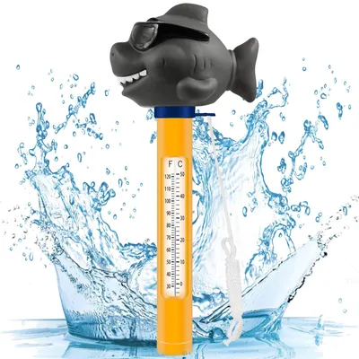 Produktbild von Schwimmbadthermometer Badethermometer Teichthermometer - Hai - ABS - Mit Schnur - Für Pool und Teich