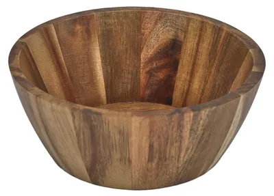 Akazienholz-Schale 16 cm, Salatschüssel, Servierschale, braun