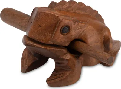 Obrázek produktu pro Žabka Klangfrosch, velikost 5–14 cm – dřevěné zvonící zvířátko | Ručně vyrobený hudební/perkusní nástroj