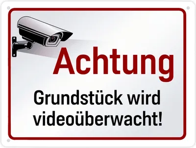 Produktbild von Überwachungskamera Metallschild XL in 21x28 cm Videoüberwacht