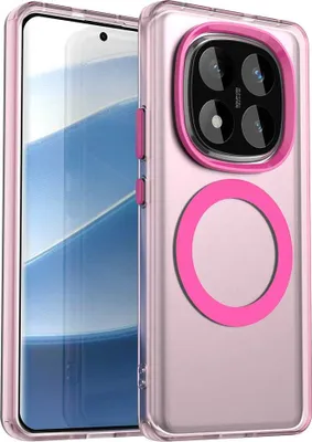 Obrázek produktu pro Pouzdro pro Xiaomi Redmi Note 14 Pro 5G, kompatibilní s MagSafe, tenké poloprůhledné matné nárazuvzdorné pouzdro na telefon Červený