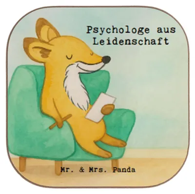 Produktbild von Mr. & Mrs. Panda Holzuntersetzer Psychologe Leidenschaft Design - Weiß - Geschenk, Therapeut, Coaster, Studium, Untersetzer Tasse, Glas, Rente, für Gläser