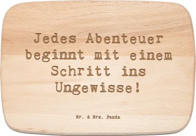 Produktbild von Mr. & Mrs. Panda Schneidebrett Spruch Ungewissheit akzeptieren - Transparent - Geschenk, Zuversicht, Frühstücksbrettchen, Holzbrett, Trost, Zukunftspläne, vesperbrett