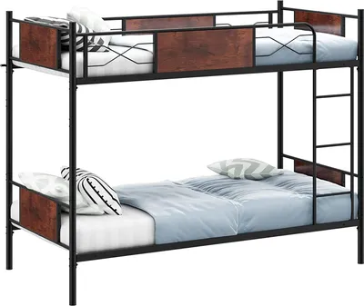 Zdjęcie produktu dla Łóżko piętrowe COSTWAY, rozkładane podwójne łóżko piętrowe 2 w 1 z drabinką, 190 x 90 cm, industrialne łóżko loftowe wykonane z metalu, łóżko piętrowe z zabezpieczeniem przed wywróceniem