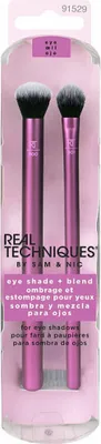 Produktbild von Real Techniques Eye Shade + Blend, Basislidschattenpinsel, Abgerundet, Synthetisch, Schwarz, Violett, Frauen, 2 Stück(e)