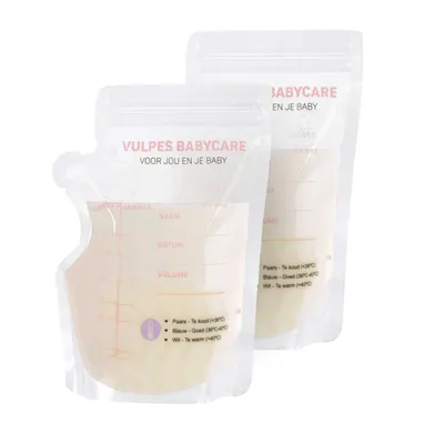 Zdjęcie produktu dla Woreczki do przechowywania mleka matki Vulpes Goods, woreczki do przechowywania mleka matki, z dzióbkiem, bardzo duże, 250 ml, 210 sztuk, bez BPA