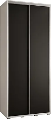 Produktbild von MEBLE KRYSPOL Davos 1 Schrank, zwei Türen - 235,2x100x45 cm - Weiß Schwarz Silber