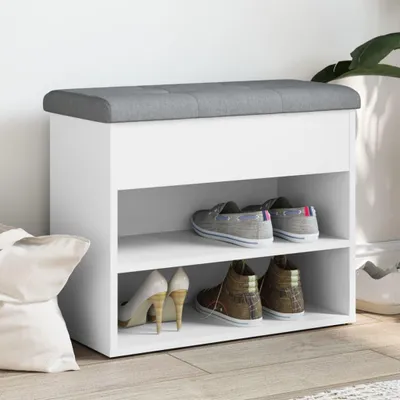 Obrázek produktu pro vidaXL Lavice na boty bílá 62 x 32 x 50 cm Materiál na bázi dřeva