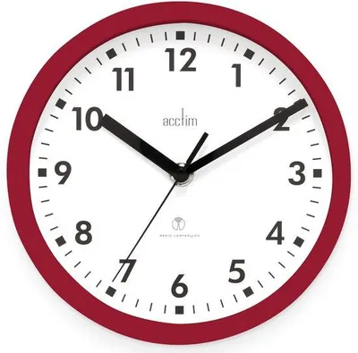 Produktbild von Radiogestuurde Wanduhr, 20 cm, rot