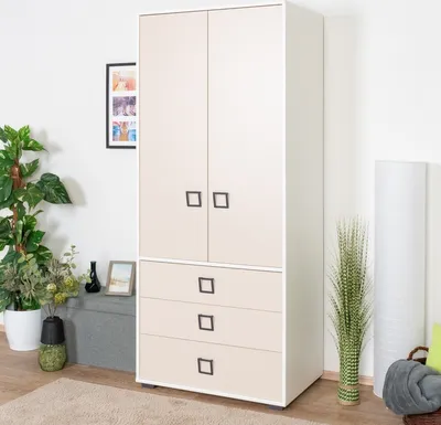 Produktbild von Kleiderschrank, Breite: 84 cm, Farbe: Weiß