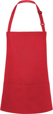 Immagine prodotto di Karlowsky BLS6 | Grembiule corto Basic con fibbia e tasca - Colore: Rosso (circa Pantone 200C) - Dimensioni: 75 x 60 cm