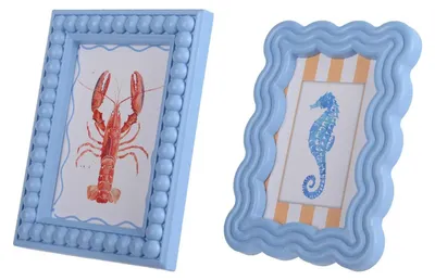Image de Tableau Decoris sur bois bleu, 2 x 14 x 19 cm