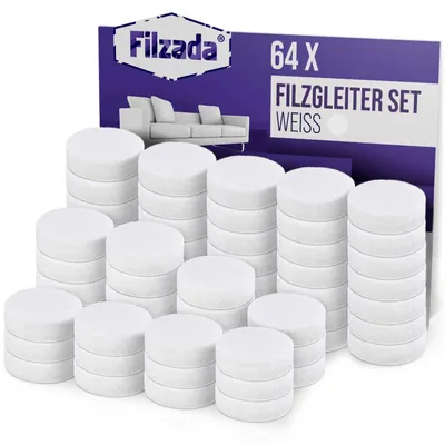 Produktbild von 64x Filzgleiter Selbstklebend Rund Ø 20mm Möbelgleiter Stuhlgleiter