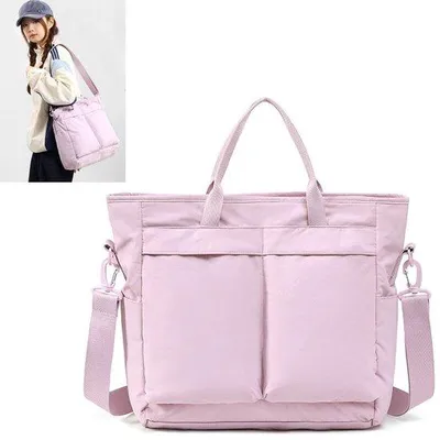 Immagine prodotto di Borsa a tracolla - Borse da donna e da uomo - Grande borsa in nylon - Borsa a tracolla casual in tela - Borsa a spalla - Borsa a mano con scomparti multipli - Borsa da viaggio - Borsa a tracolla con molti scomparti, ideale per la scuola - Con molti scomparti - Grande formato (34x13x33 cm)