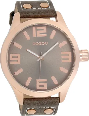 Produktbild von Oozoo Leder Damen Uhr Analog Quarzuhr Armband dunkelbraun Timepieces D2UOC1108A