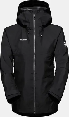 Schwarze Hardshelljacke mit Kapuze von Mammut; Modell Crater IV HS; für Damen.