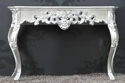 Produktbild von Casa Padrino Barock Konsole Silber 85 cm - Barockstil Konsolentisch - Barock Möbel