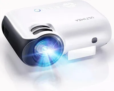 Produktbild von Heimkino-Set - 10.000 Lumen - 89cm bis 305cm Breitbildschirm - Mini-Beamer mit WiFi - Handbedienter Projektionschirm - Surround-Set Heimkino - Projektionsanlage - Mini-Beamer - Mini-Projektionsanlage - Filmpaket