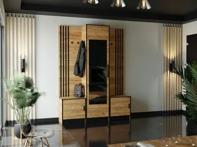 Obrázek produktu pro KIER FURNITURE Šatní Skříň Se Sedákem, Oak Craft Gold - 159,6x205x39cm
