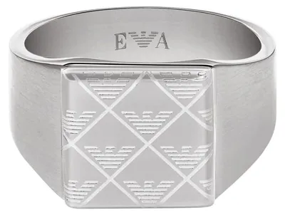 Image de Bagues signet en acier inoxydable pour hommes, Emporio Armani