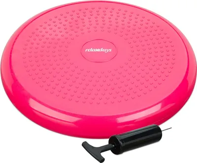 Produktbild von Relaxdays Balance Kissen, max. Gewicht 140 kg, Pad mit Luftpumpe, Ballsitzkissen m. Noppen, Fitnesskissen