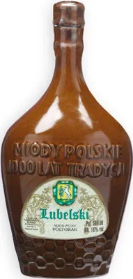 Produktbild von Lubelski Poltorak Honig (Eineinhalber) 0,5L im Steinzeuggefäß | Met Honigwein Metwein Honigmet | 500 ml | 16% Alkohol | Apis | Geschenkidee | 18+