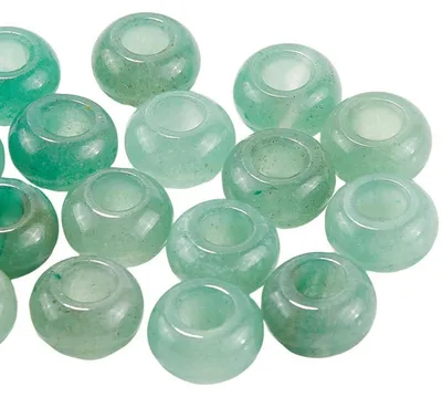 Zdjęcie produktu dla Zielone perły z awenturynu, 20 sztuk, średnica 14 mm, okrągłe, z dużym otworem, idealne do tworzenia biżuterii