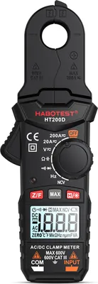 Image de HABOTEST HT200D Digital Clamp Meter 2000 Counts True RMS NCV 600V Voltage 200A DC/AC Current Digital Multimeter Clamp Current Meter Can Measure Resistance Capacitance Frequency Continuity Diode Test