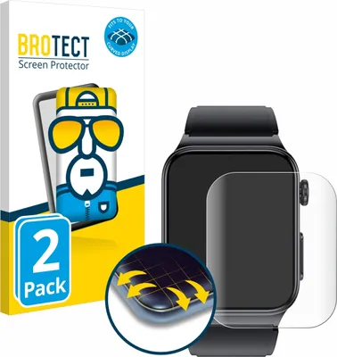 Produktbild von 2x BROTECT Fullscreen Schutzfolie für Douself Smartwatch 1.85" Displayschutz Folie Fullcover Klar Transparent