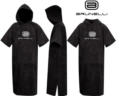 Produktbild von BRUNELLI Poncho Überzieher Bademantel Handtuch Schwimmen Kite Surfen black 100% Baumwolle