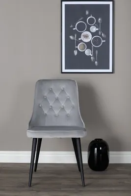 Produktbild von Venture Home Stuhl Velvet Deluxe Hellgrau 2er-Pack