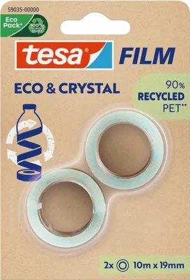 Produktbild von tesa® 59035-00000-00 Klebefilm PET Eco & Crystal - 19mm x 10m, klar, 2 Rollen