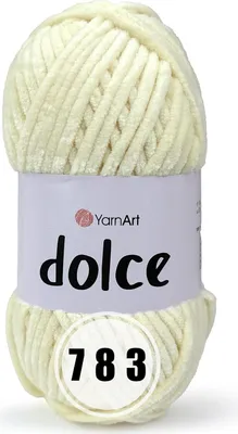Produktbild von YarnArt Dolce Garn, 100% Polyester, Farbe hellgelb 783, 120m/100g, Stärke 5-6mm