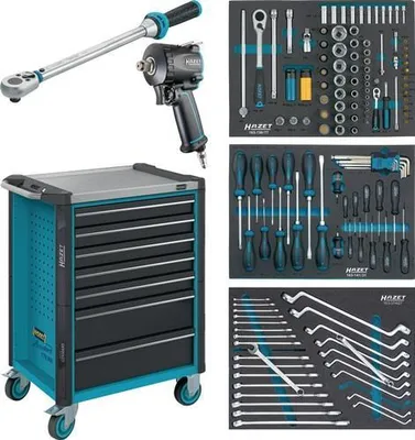Image de Hazet chariot porte-outils 179NX-7/137 B785xP518xH1020mm 450kg 7 tiroirs 137 pcs.tôle d'acier - 179NX-7/137