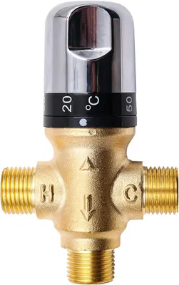 Produktbild von Thermostatische Duscharmatur, Mischbatterie, Messingrohr, Thermostatarmatur, WasserTemperaturregelung, Mischbatterie