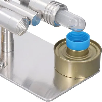 Produktbild von Kinder-Heißluft-Stirlingmotor-Motormodell mit buntem LED-Licht, Stromgenerator, Lernspielzeug, T-Typ