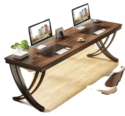 Produktbild von Computertisch, stilvolles Design, großzügige Arbeitsfläche, 200 x 75 cm, Braun 01