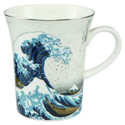 Becher aus Fine Bone China, Wellenmotiv, 11 cm, 0,4 l